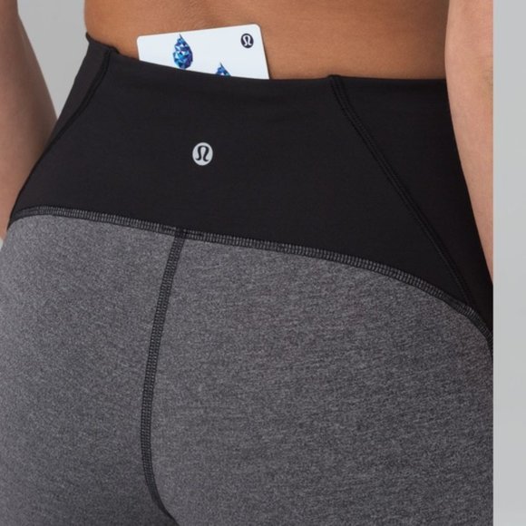 Lululemon | Train Times Crop 17" Heathered Black Size 6 - Picture 3 of 13